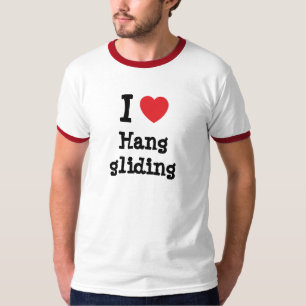 Ik hou van Hang-glijdend hart op maat T-shirt