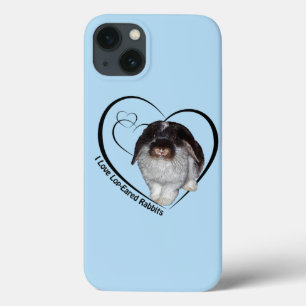 Ik hou van hangoor konijnen iPad hoes (lichtblauw)