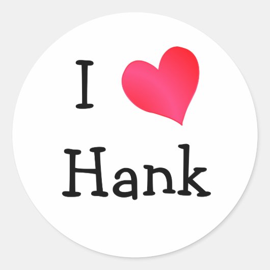 Ik hou van Hank Ronde Sticker (Voorkant)