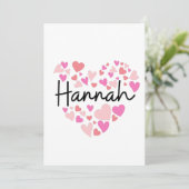 Ik hou van Hannah Bedankkaart (Staand voorkant)