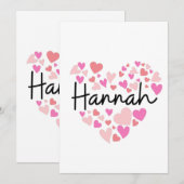 Ik hou van Hannah Bedankkaart (Voorkant / Achterkant)