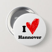 Ik hou van Hannover Ronde Button 7,6 Cm (Voorkant /achterkant)