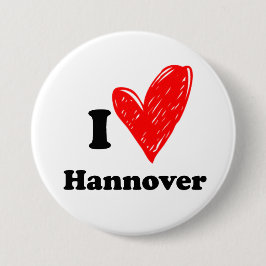 Ik hou van Hannover Ronde Button 7,6 Cm