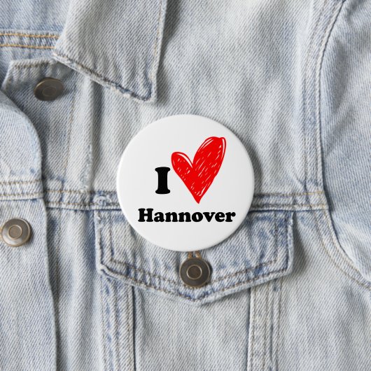 Ik hou van Hannover Ronde Button 7,6 Cm (In situ)