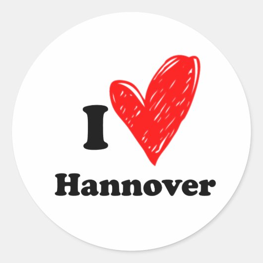 Ik hou van Hannover Ronde Sticker (Voorkant)