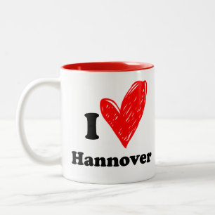 Ik hou van Hannover Tweekleurige Koffiemok