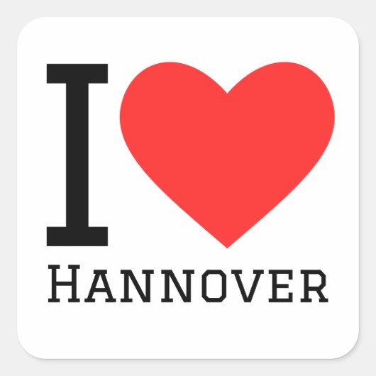 Ik hou van Hannover Vierkante Sticker (Voorkant)