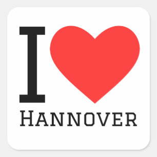 Ik hou van Hannover Vierkante Sticker