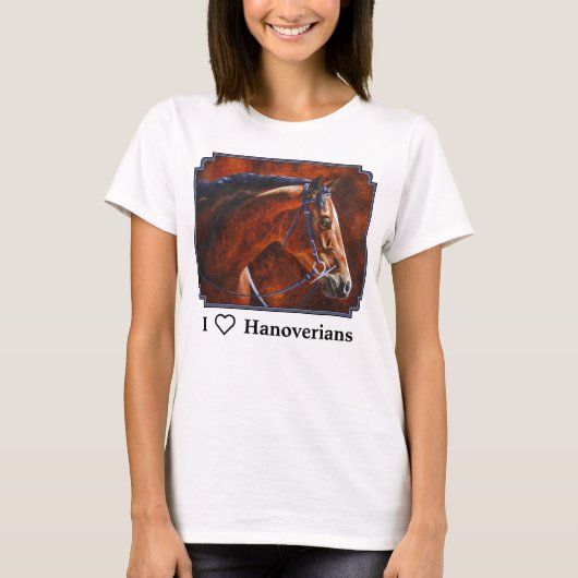 Ik hou van Hannoveraanse paarden T-shirt (Voorkant)