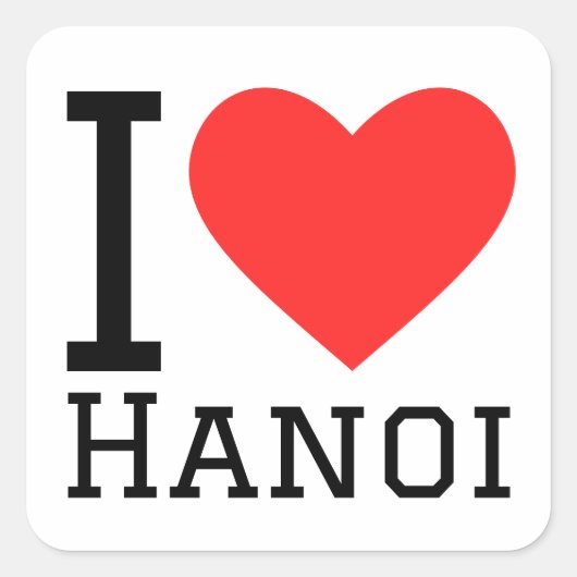 Ik hou van Hanoi Vierkante Sticker (Voorkant)