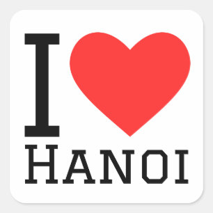 Ik hou van Hanoi Vierkante Sticker