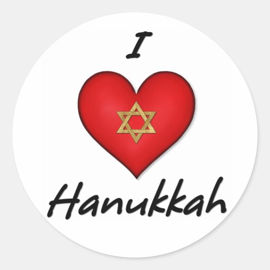 Ik hou van Hanukkah Ronde Sticker (Voorkant)