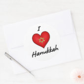 Ik hou van Hanukkah Ronde Sticker (Envelop)