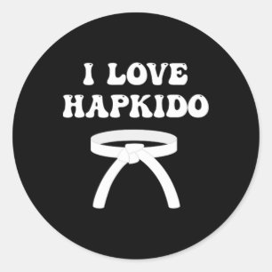 Ik hou van Hapkido Aziatisch Boksen Jiujitsu Kickb Ronde Sticker