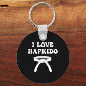 Ik hou van Hapkido Aziatisch Boksen Jiujitsu Kickb Sleutelhanger (Voorkant)