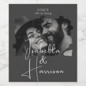 Ik hou van Happy Wedding Custom Puzzle Foto Wijn Etiket (Enkel label)