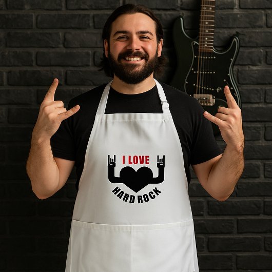 Ik hou van Hard Rock Standaard Schort