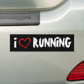 Ik Hou Van Hardlopen Bumpersticker (Op auto)