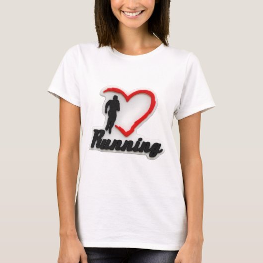 Ik hou van hardlopen Heart Runner T-shirt (Voorkant)