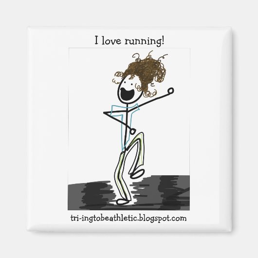 Ik hou van hardlopen magneet! magneet (Voorkant)