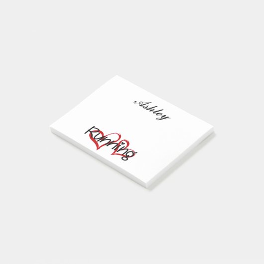 Ik hou van hardlopen post-it® notes (Schuin)