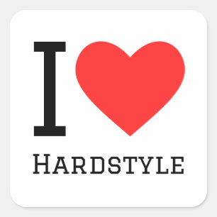 Ik hou van hardstijl vierkante sticker