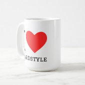 Ik hou van hardstyle vierkante sticker koffiemok (Voorkant links)