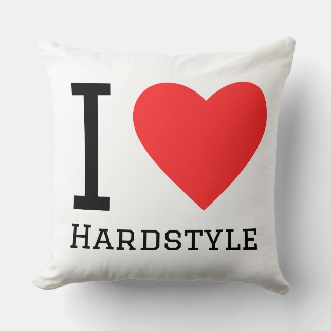 Ik hou van hardstyle vierkante sticker kussen (Voorkant)