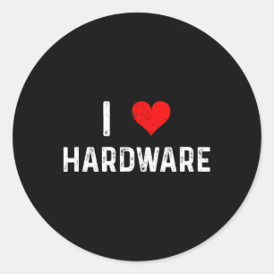 Ik hou van hardware - Hart Pc Gamer Gaming Bouwcod Ronde Sticker