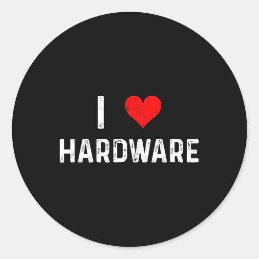 Ik hou van hardware - Hart Pc Gamer Gaming Bouwcod Ronde Sticker (Voorkant)
