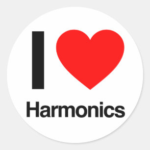 ik hou van harmonica ronde sticker