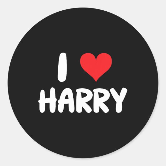 Ik hou van Harry - Hart - Naam Ronde Sticker (Voorkant)