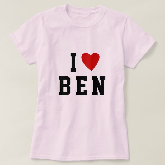 Ik hou van hart 3 met aangepaste vetgedrukte tekst t-shirt (Design voorkant)