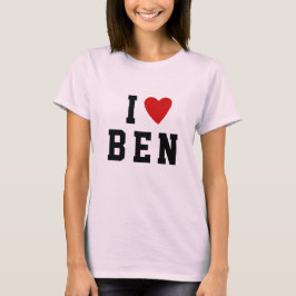 Ik hou van hart 3 met aangepaste vetgedrukte tekst t-shirt