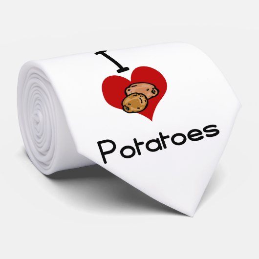 Ik hou van hart aardappel stropdas (Opgerold)