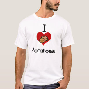 Ik hou van hart aardappel t-shirt