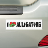 Ik hou van hart alligators bumpersticker (Op auto)