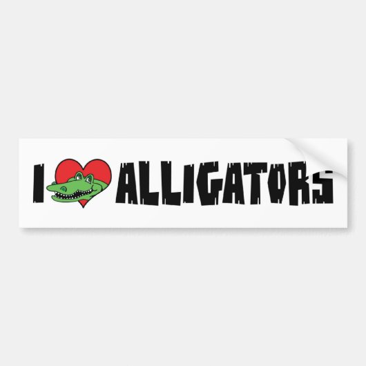 Ik hou van hart alligators bumpersticker (Voorkant)