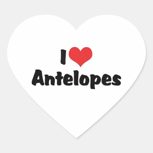 Ik hou van hart antilope sticker (Voorkant)