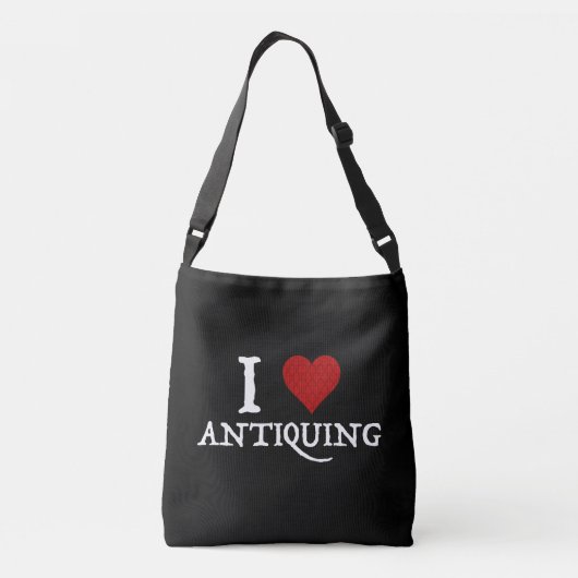 Ik hou van (hart) antiquing crossbody tas (Achterkant)