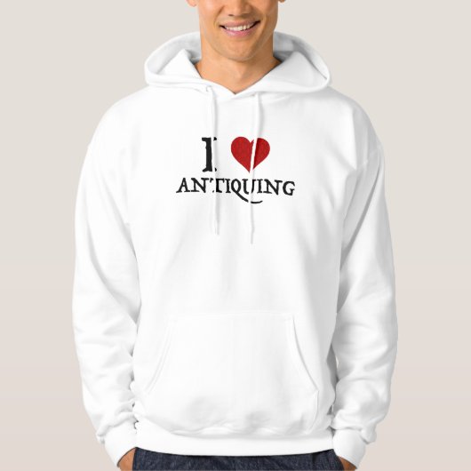 Ik hou van (hart) antiquing hoodie (Voorkant)