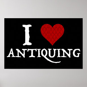 Ik hou van (hart) antiquing poster