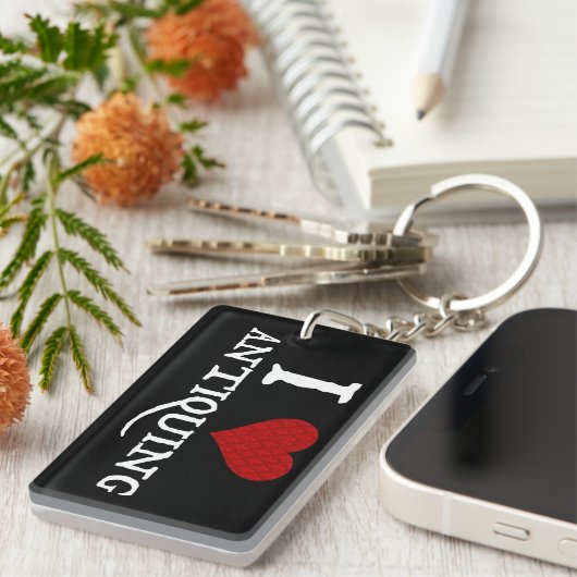 Ik hou van (hart) antiquing sleutelhanger (Voorkant Rechts)