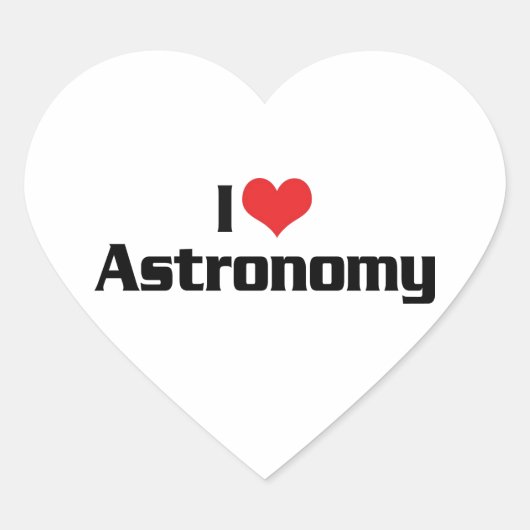 Ik hou van Hart Astronomie - Sterrenkijker Sticker (Voorkant)