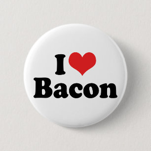 Ik hou van Hart Bacon - Baconaliefhebber Ronde Button 5,7 Cm