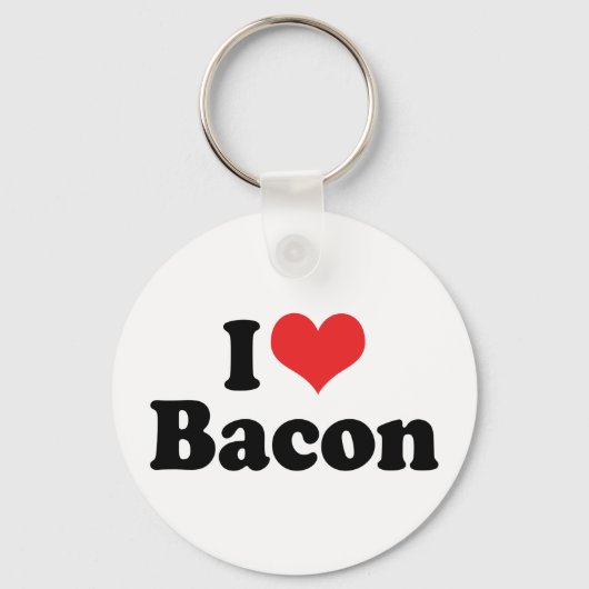 Ik hou van Hart Bacon - Baconaliefhebber Sleutelhanger (Voorkant)
