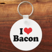 Ik hou van Hart Bacon - Baconaliefhebber Sleutelhanger (Voorkant)