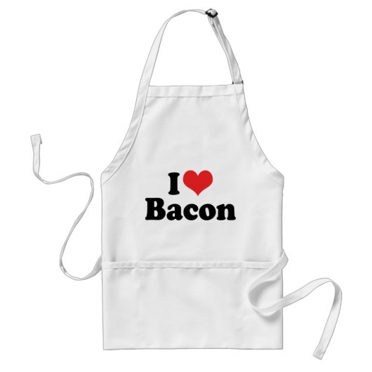 Ik hou van Hart Bacon - Baconliefhebber Standaard Schort (Voorkant)