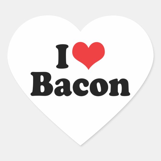 Ik hou van Hart Bacon - Baconliefhebber Sticker (Voorkant)