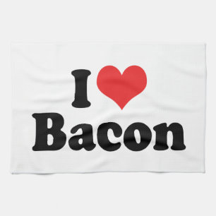 Ik hou van Hart Bacon - Baconliefhebber Theedoek